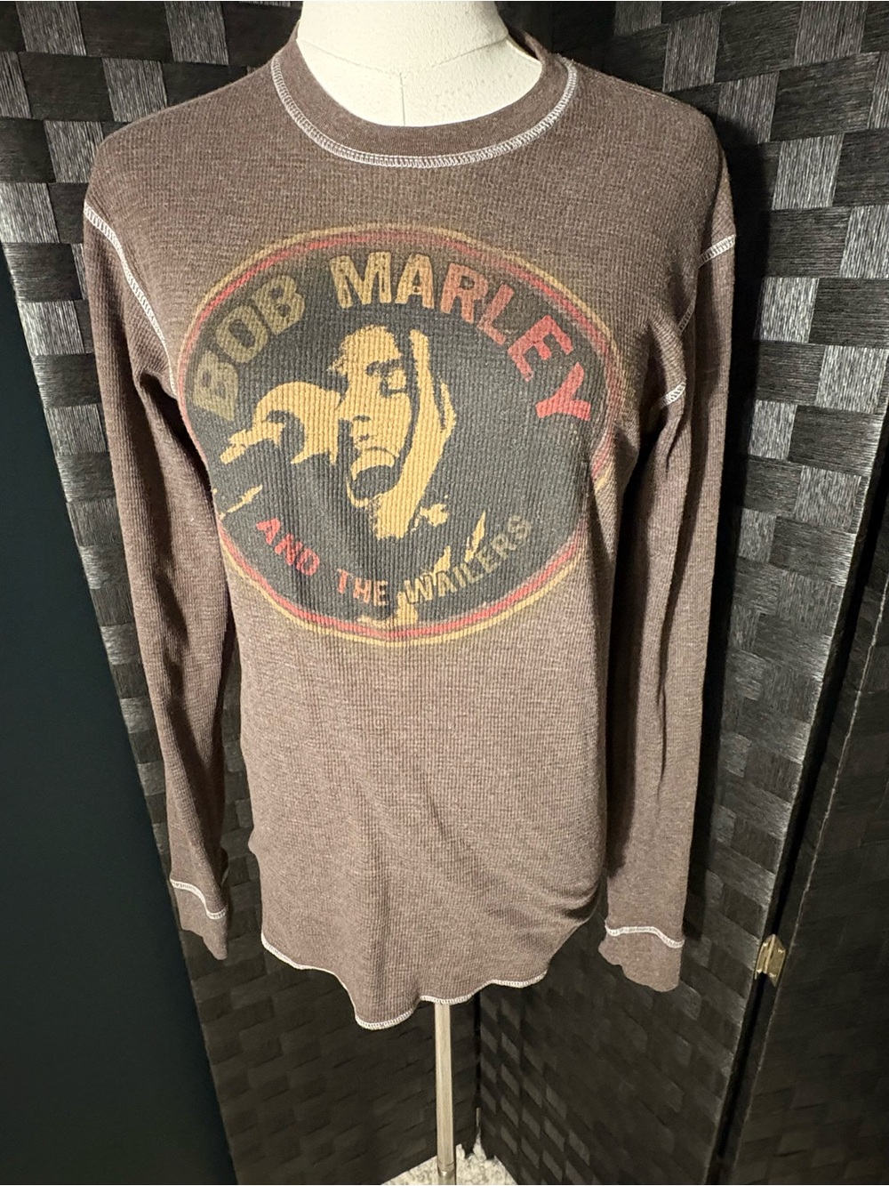 VTG Style Bob Marley & The Wailers Long-Sleeve Waffle knit Thermal Shirt Reggae